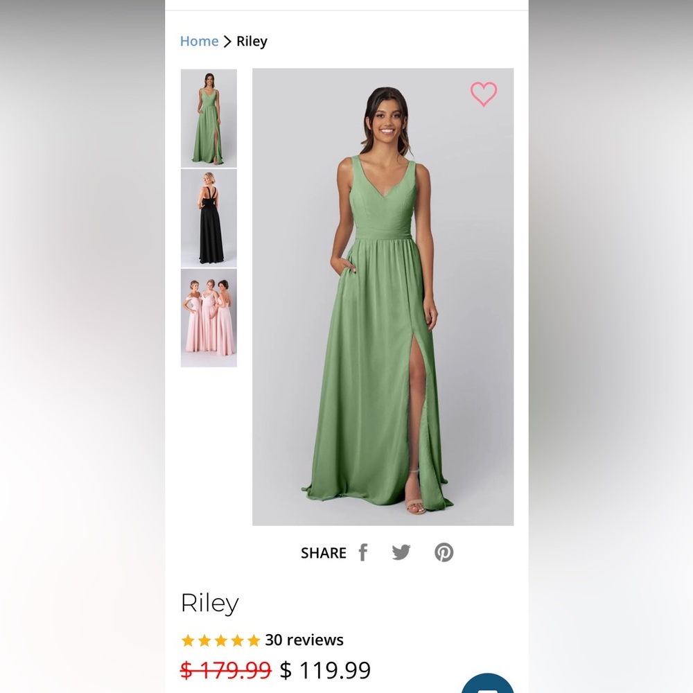 Kennedy Blue Riley Sage Bridesmaids Dress, Size 6